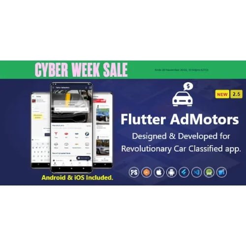 Flutter AdMotors For Car Classified BuySell iOS and Android App with Chat ( 2.6 )